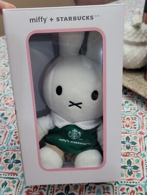 Starbucks Miffy Plush in White with Green Apron